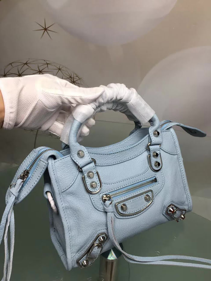 BALENCIAG巴黎世家 機車包 山羊皮銀邊款 原單品質 經典代表作機車包 手提肩背斜挎包  BL1346